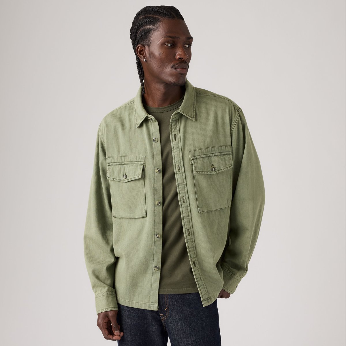 Chemise Waller Relaxed vert - waller olive wash, LEVI'S