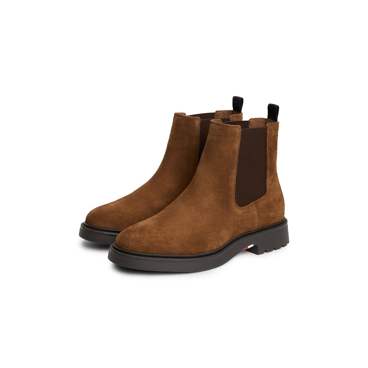 Botines Chelsea de piel de ante marrón, TOMMY HILFIGER