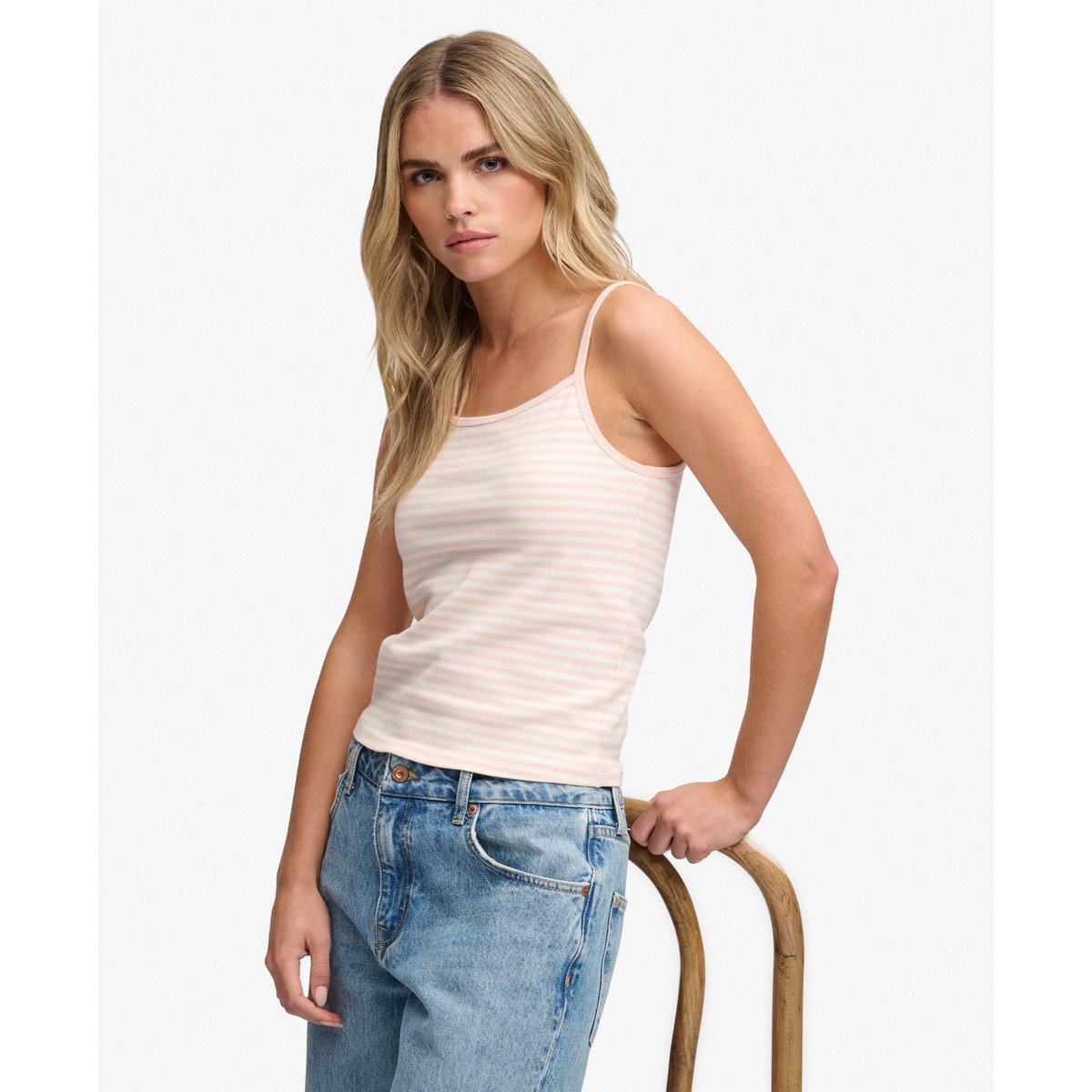 Débardeur Athletic Essentials Rayé Coupe Ajustée rayures rose poudré, SUPERDRY
