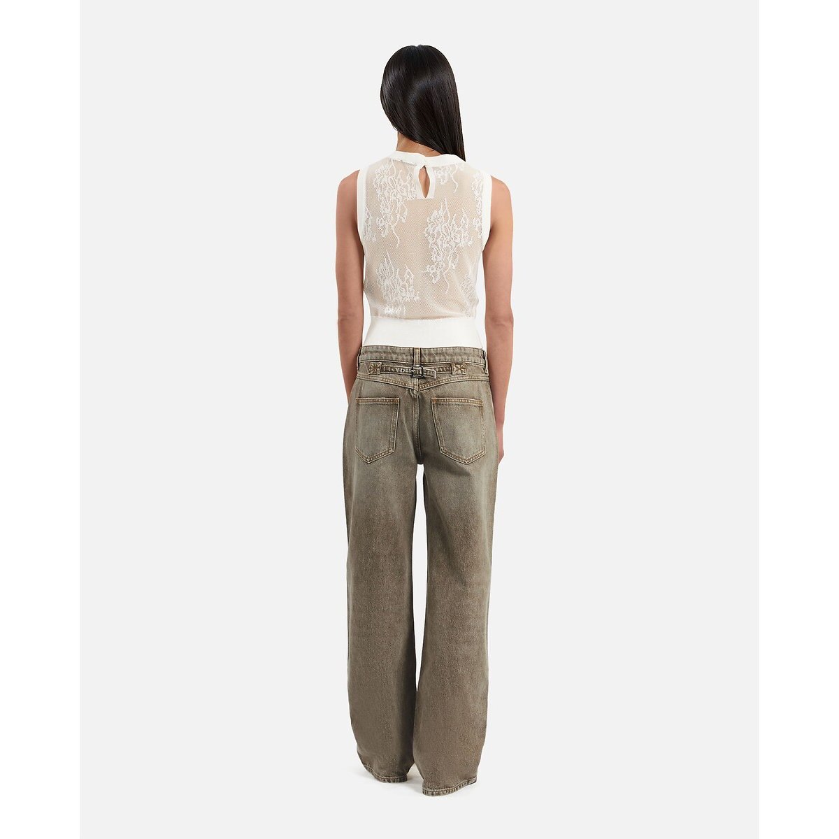 Denim Straight Jeans olive, THE KOOPLES