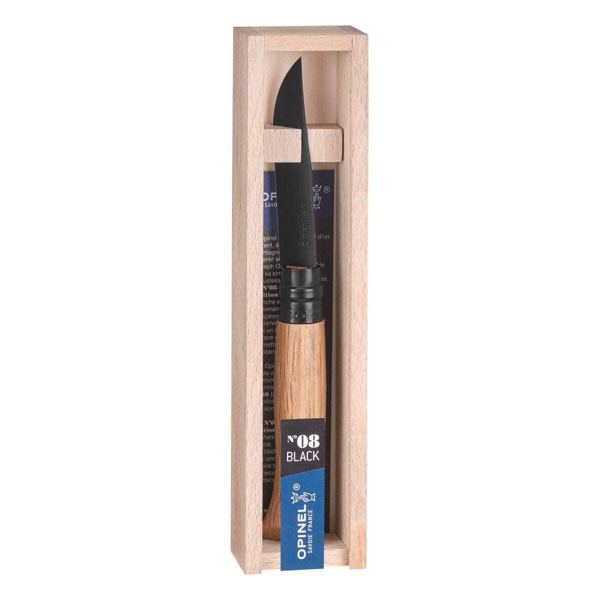 Couteau fermant n°08 inox et bois de chêne noir 19,2 cm noir et bois, OPINEL