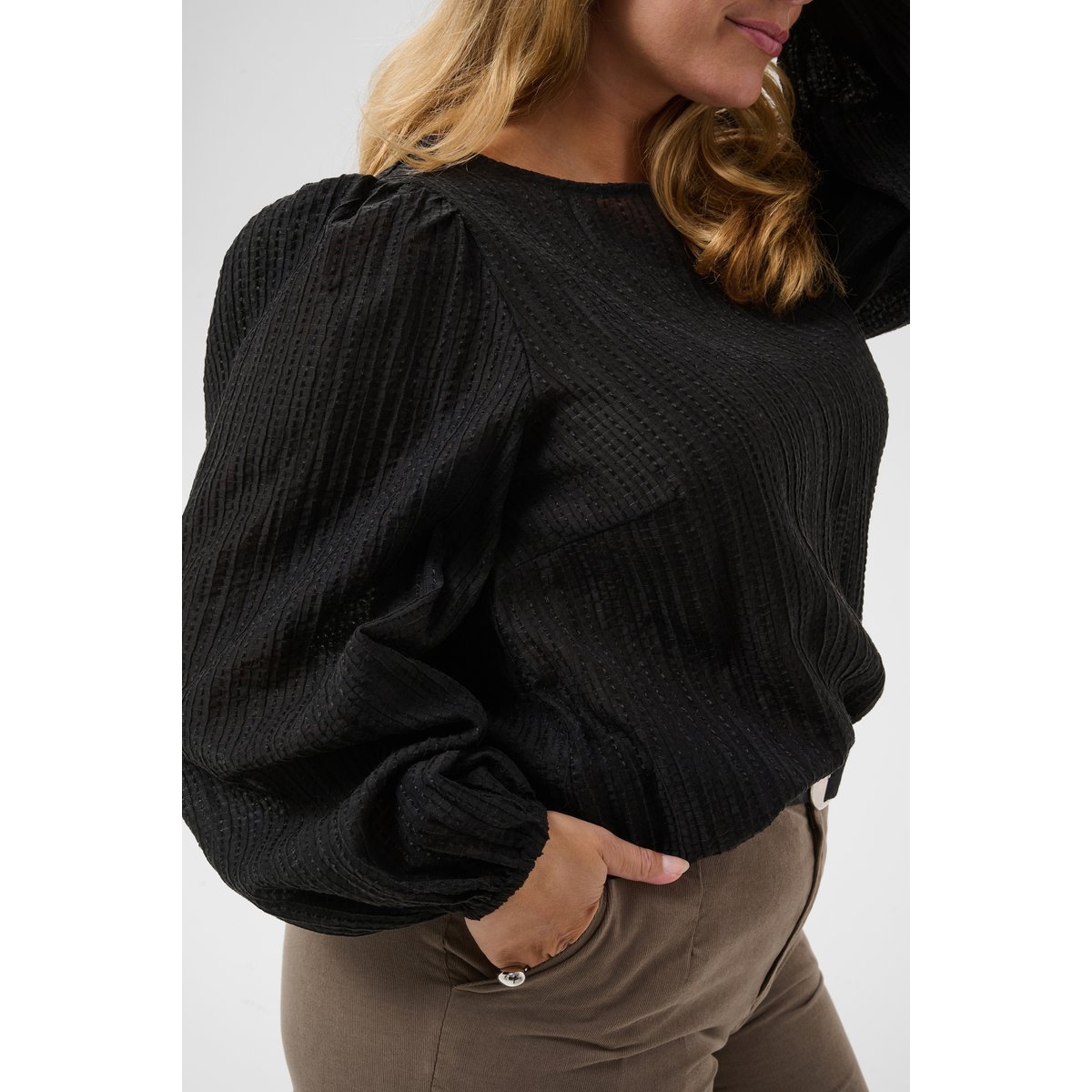 Á manches longues noir black, KAFFE CURVE