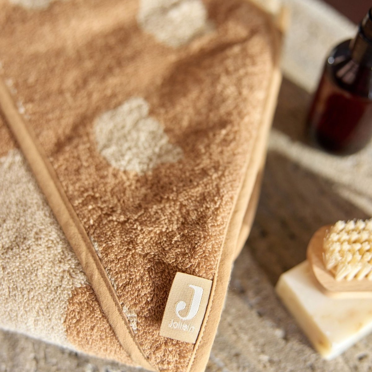 Cape de bain en éponge marron, beige, JOLLEIN
