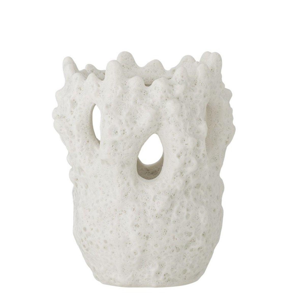 Vase grès artisanal Fianna blanc, BLOOMINGVILLE
