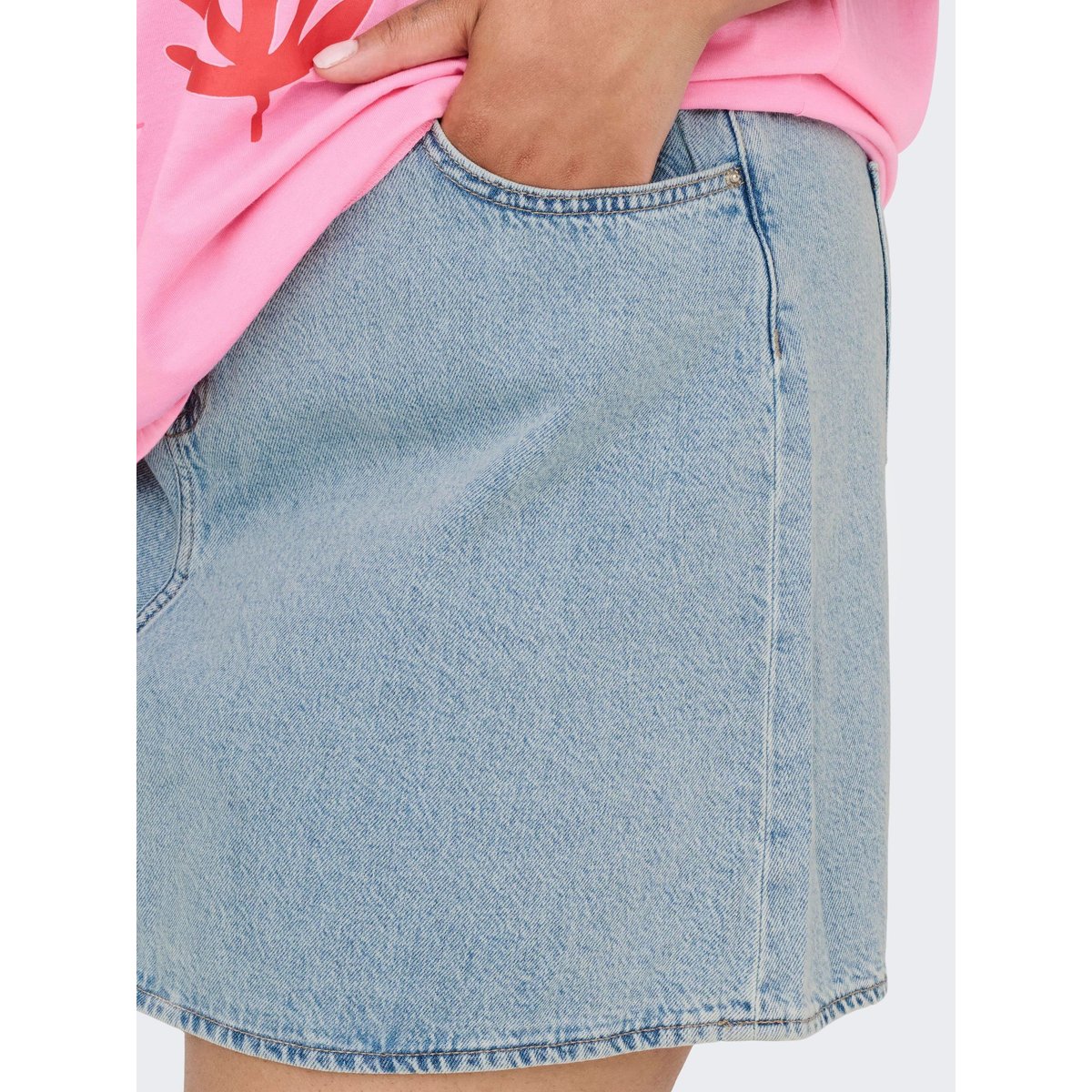 Jupe En Denim light blue denim, ONLY CARMAKOMA