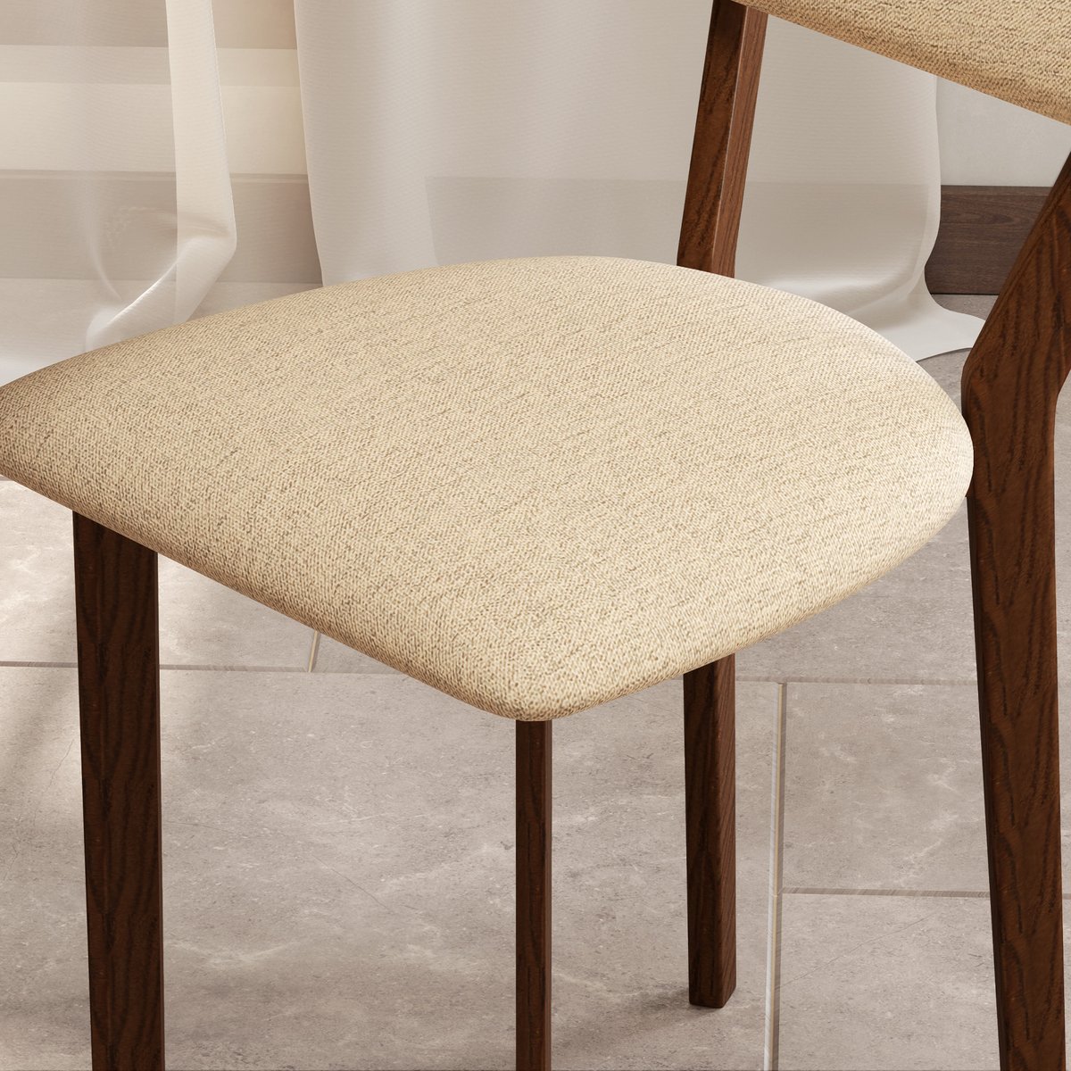 Chaise de salle à manger Polyester Beige beige, marron foncé, HOMCOM