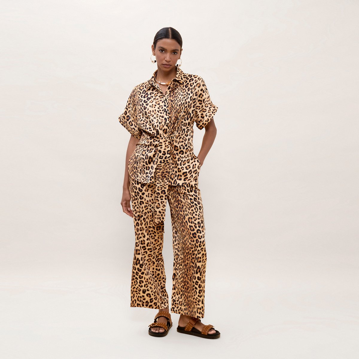 Pantalon imprimé léopard fluide léopard, LOLA CASADEMUNT