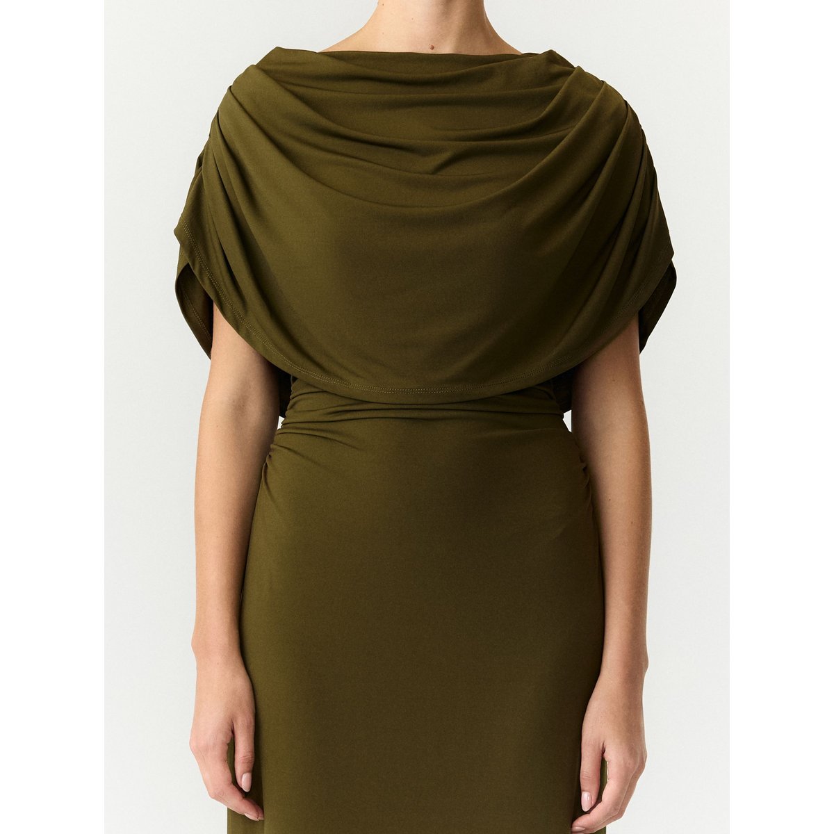 Robe Longue marron - dark olive1, YAS