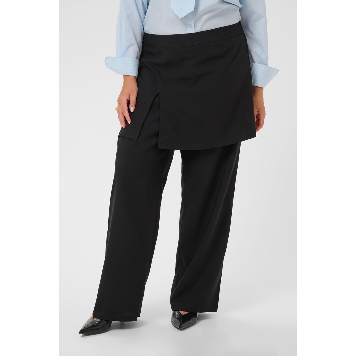 Pantalon de costume noir black deep cc., KAFFE CURVE