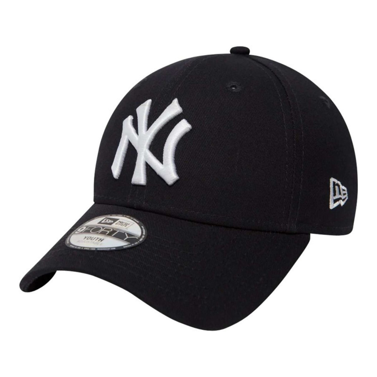 Casquette League Basic 9Forty en coton marine unie avec une coupe strapback et des inscriptions ""NY"" brodées marine, NEW ERA