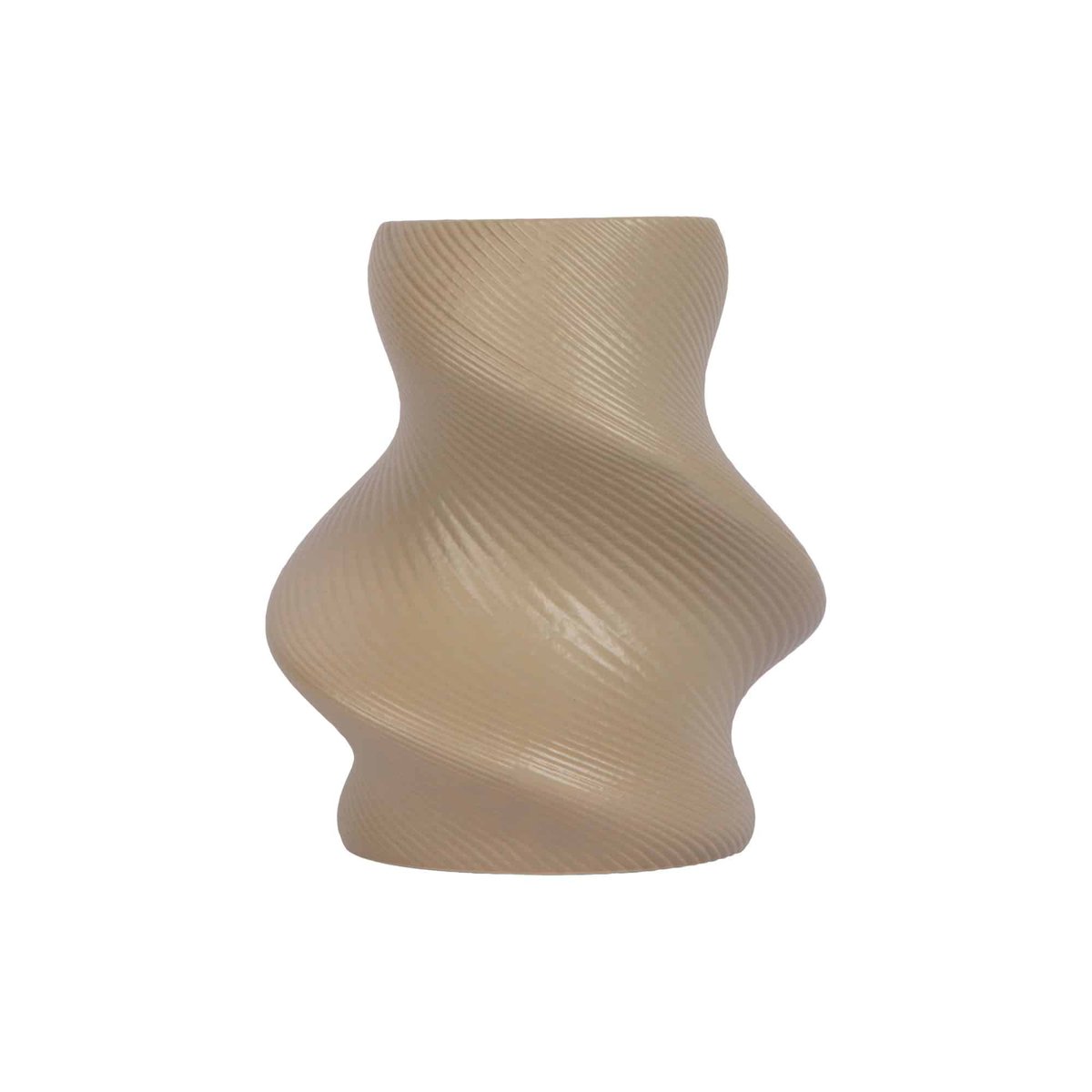 Vase Céramique PARIS TWISTED brun clair, PRESENT TIME