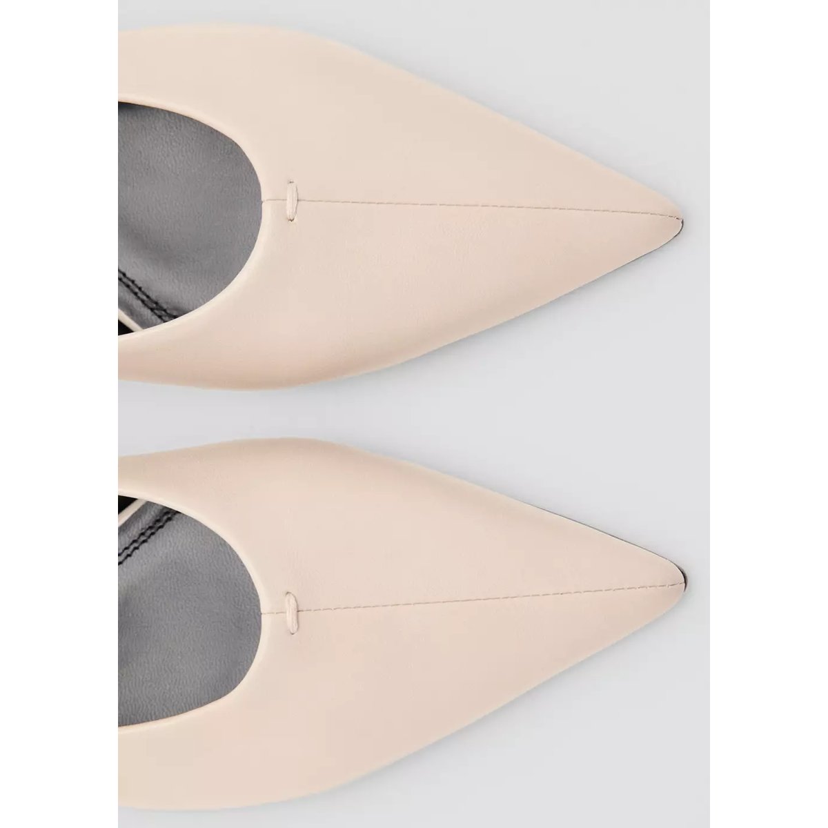Chaussures pointues talon écru, MANGO