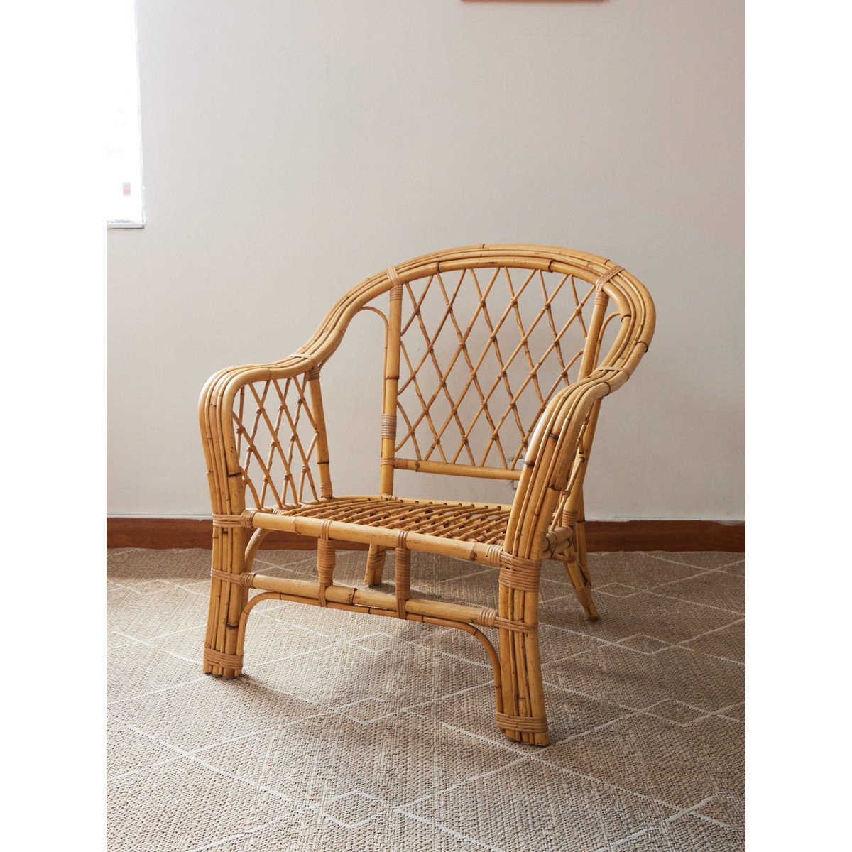 Fauteuil en rotin Ernest N°1024 - Bon état bois clair, DEBONGOUT