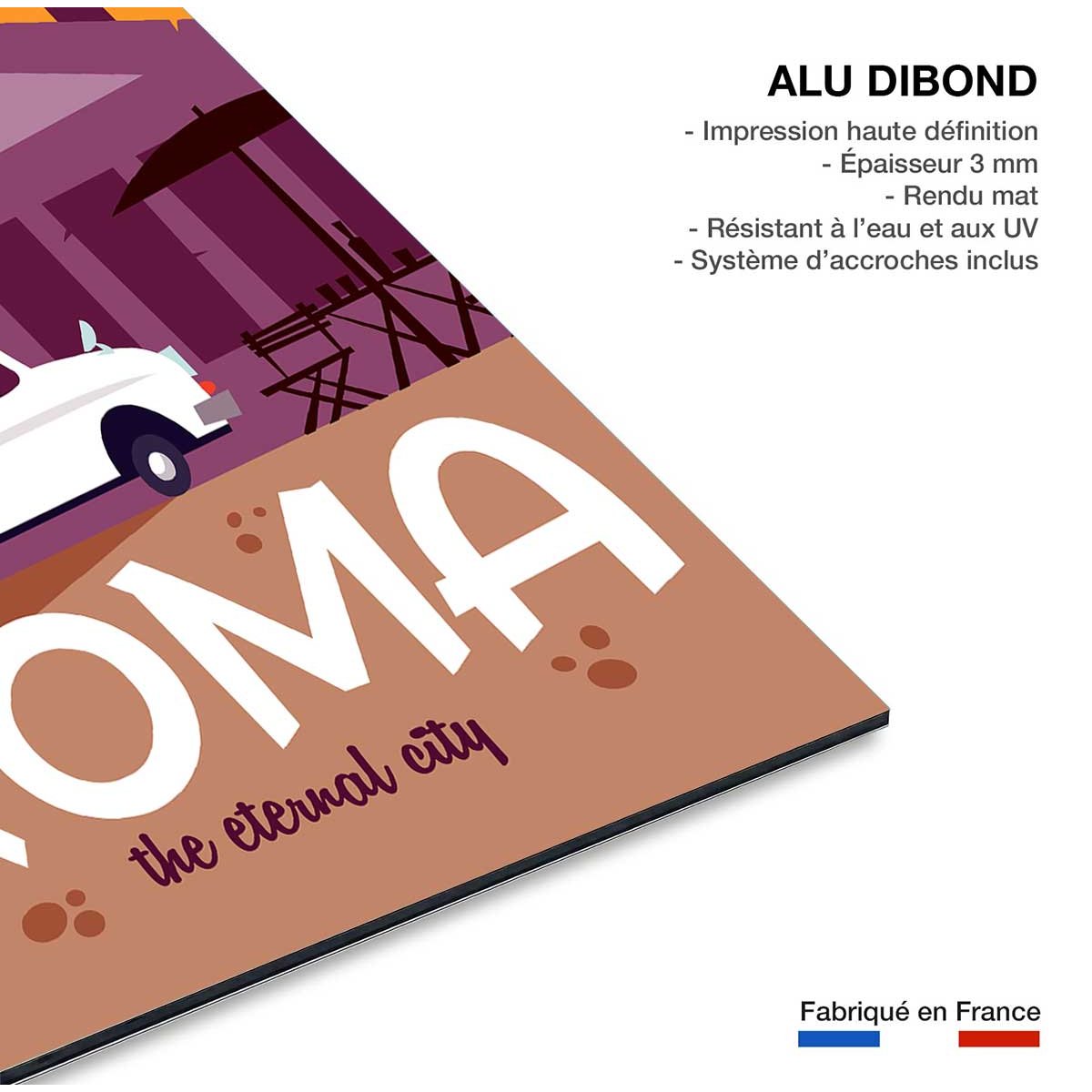Tableau voyage à rome tableau alu dibond, HEXOA