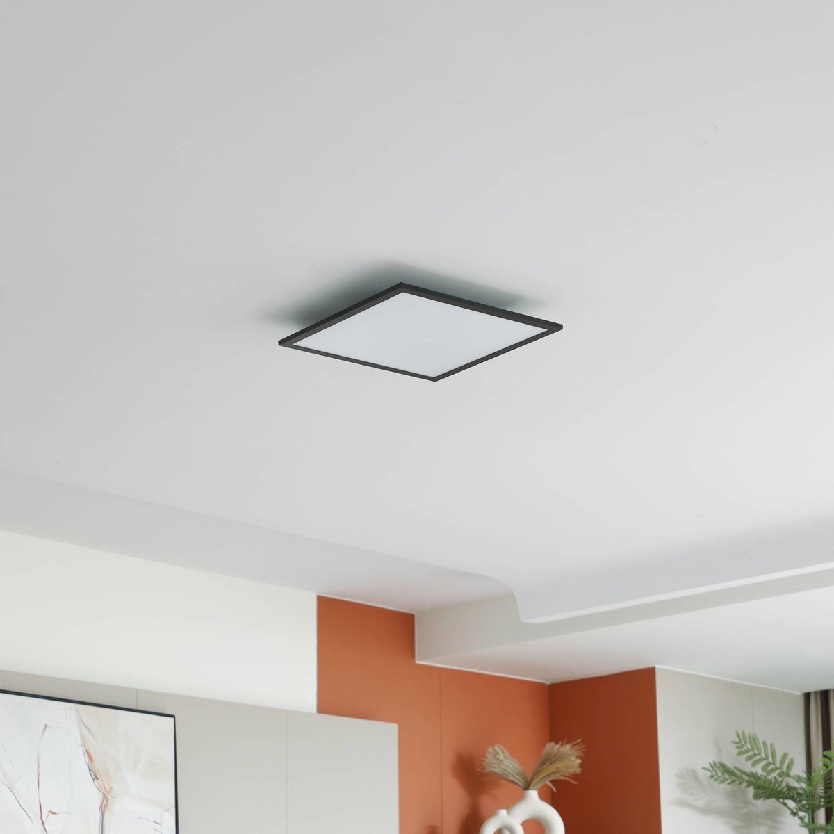 Plafonnier moderneLED, Enhife noir, LINDBY