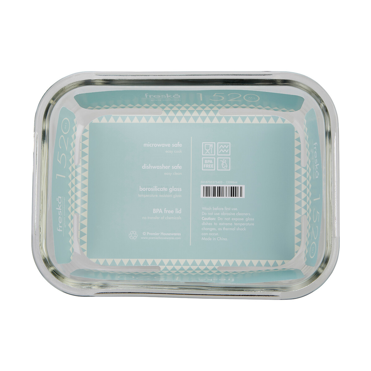1.5L Glass Food Storage Container transparent, SO'HOME