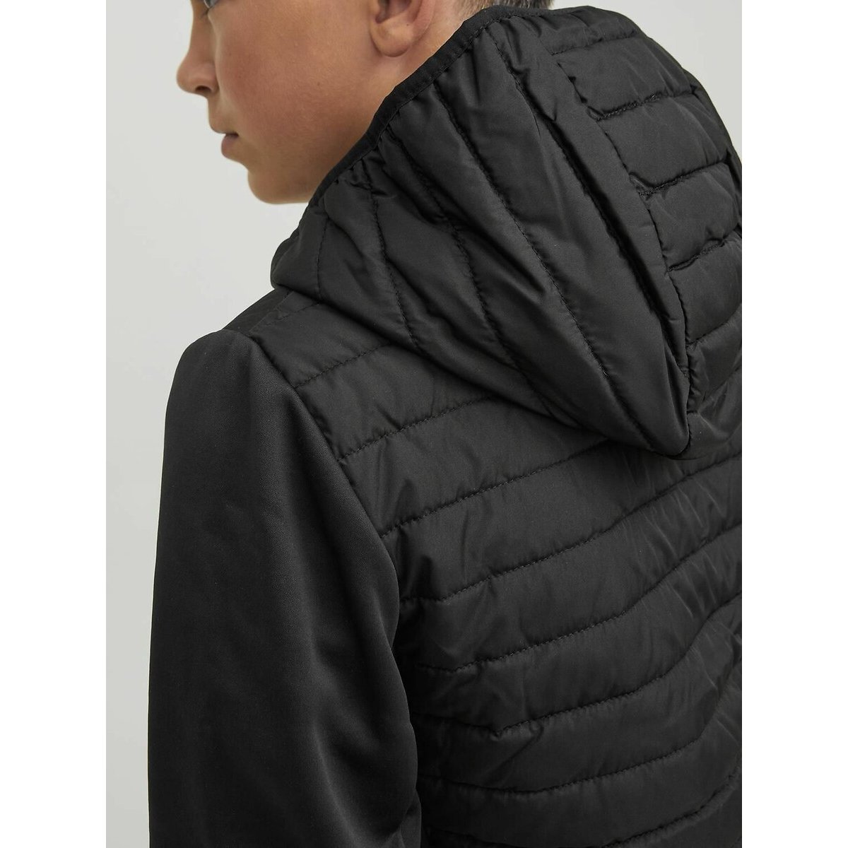 Blouson à capuche noir, JACK & JONES JUNIOR
