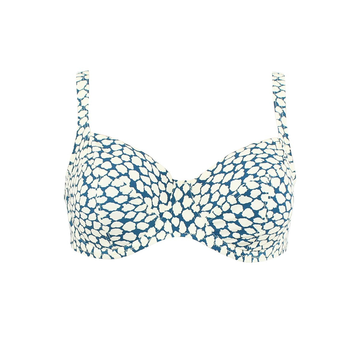 Haut de maillot emboitant à armatures RIVIERA bleu pétrole, JANINE ROBIN