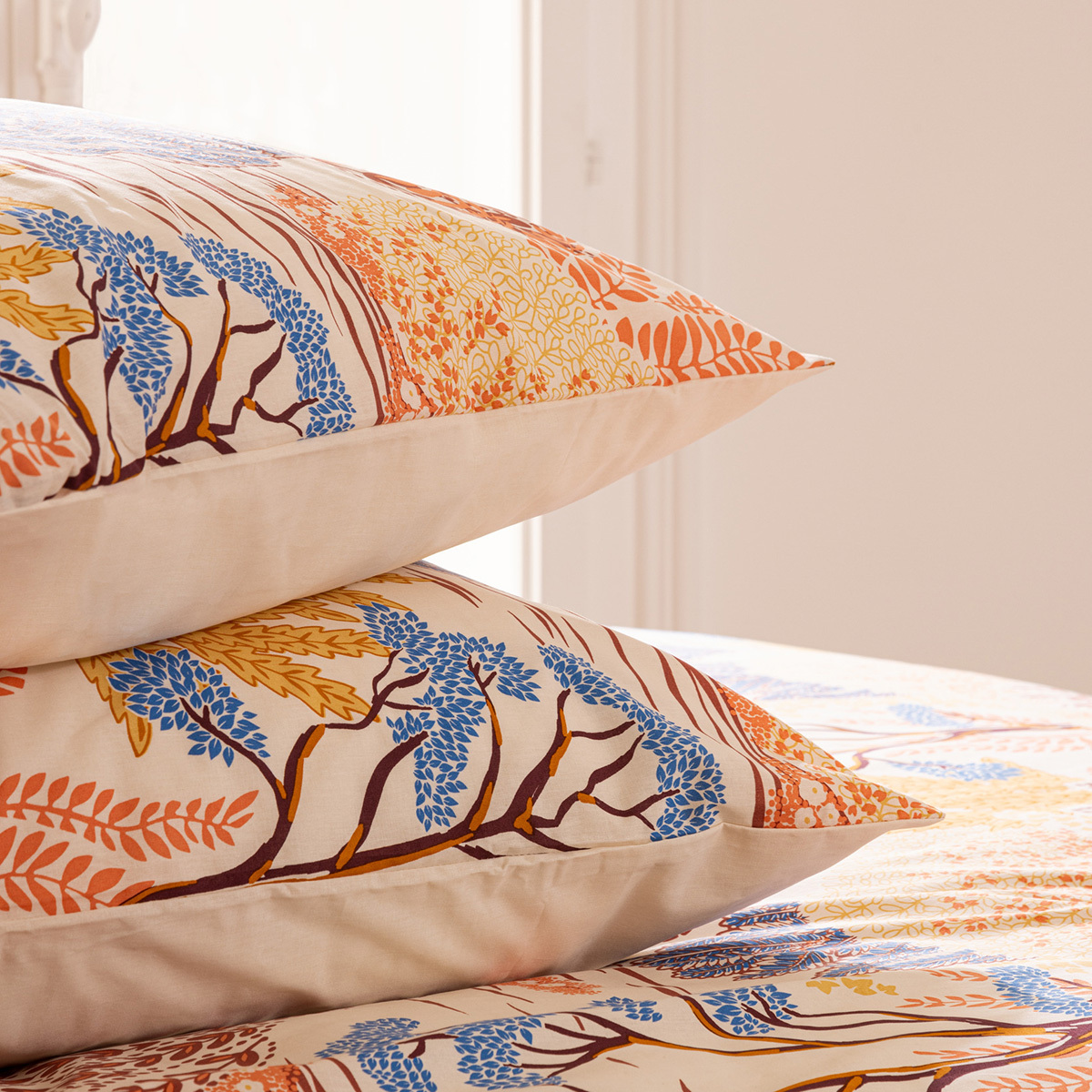Parure de lit imprimée WALAA beige, ATMOSPHERA
