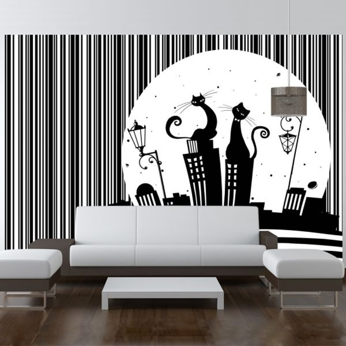 Papier peint intissé panoramique Pour enfants Cat's melody noir, EDEN
