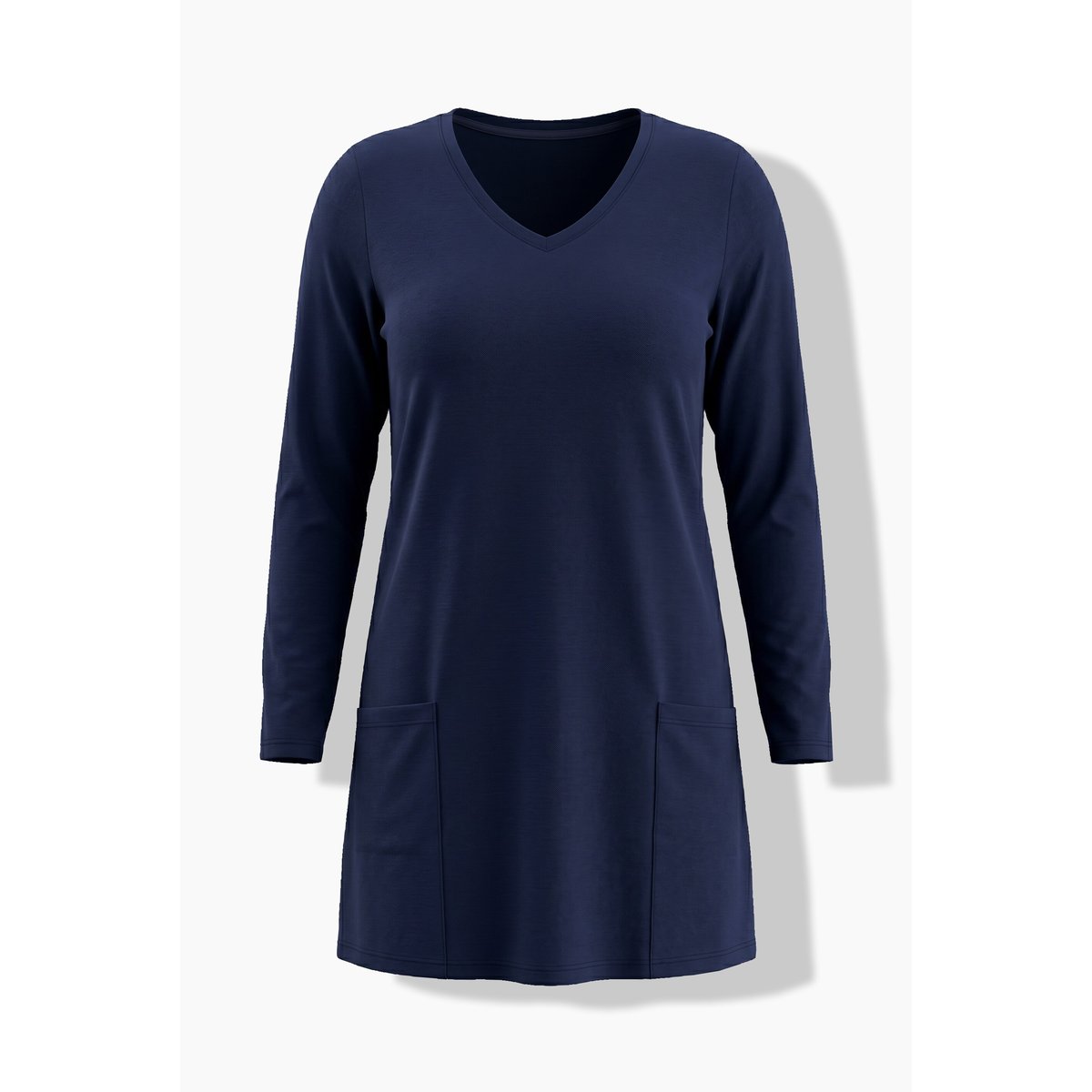 T-shirt long avec poches marine, ULLA POPKEN