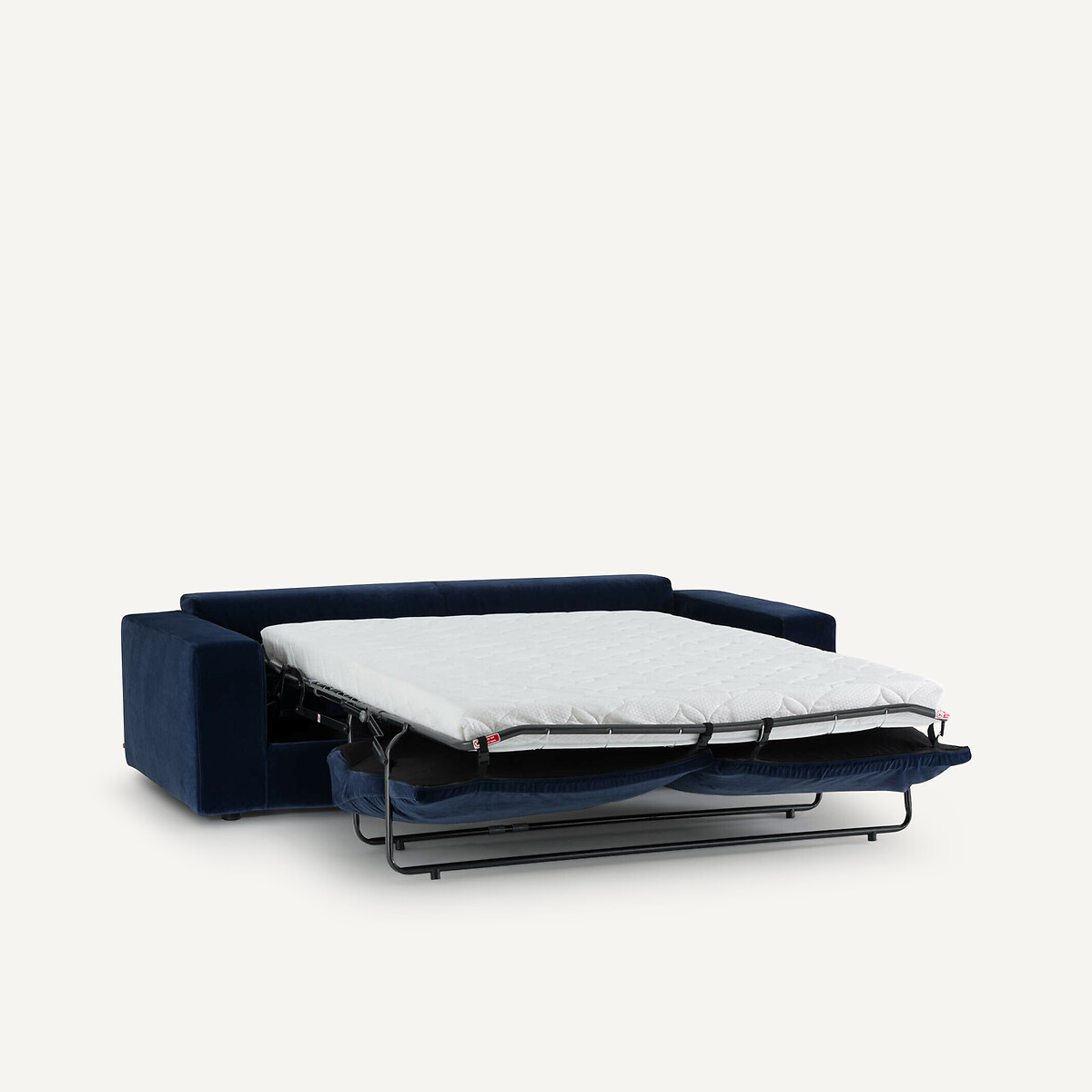 Canapé convertible 3 places, en velours, Skander bleu nuit, AM.PM
