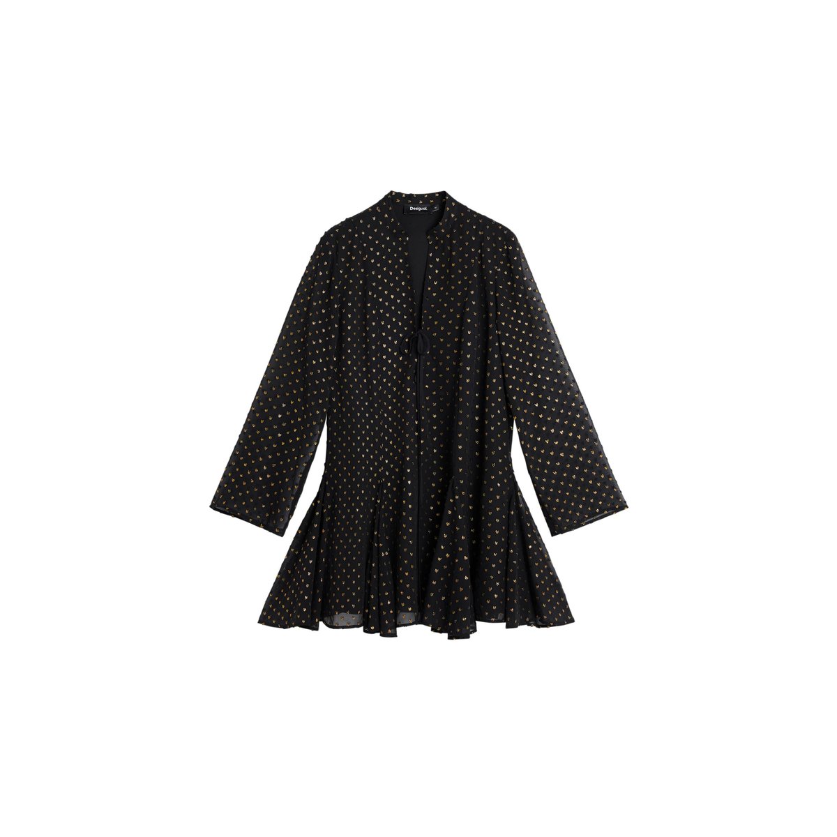 Robe courte en plumetis noir, DESIGUAL