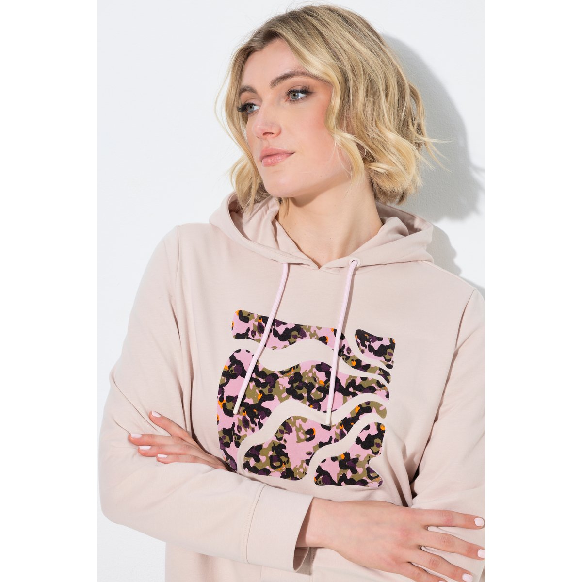 Sweat-shirt à capuche lin, ULLA POPKEN
