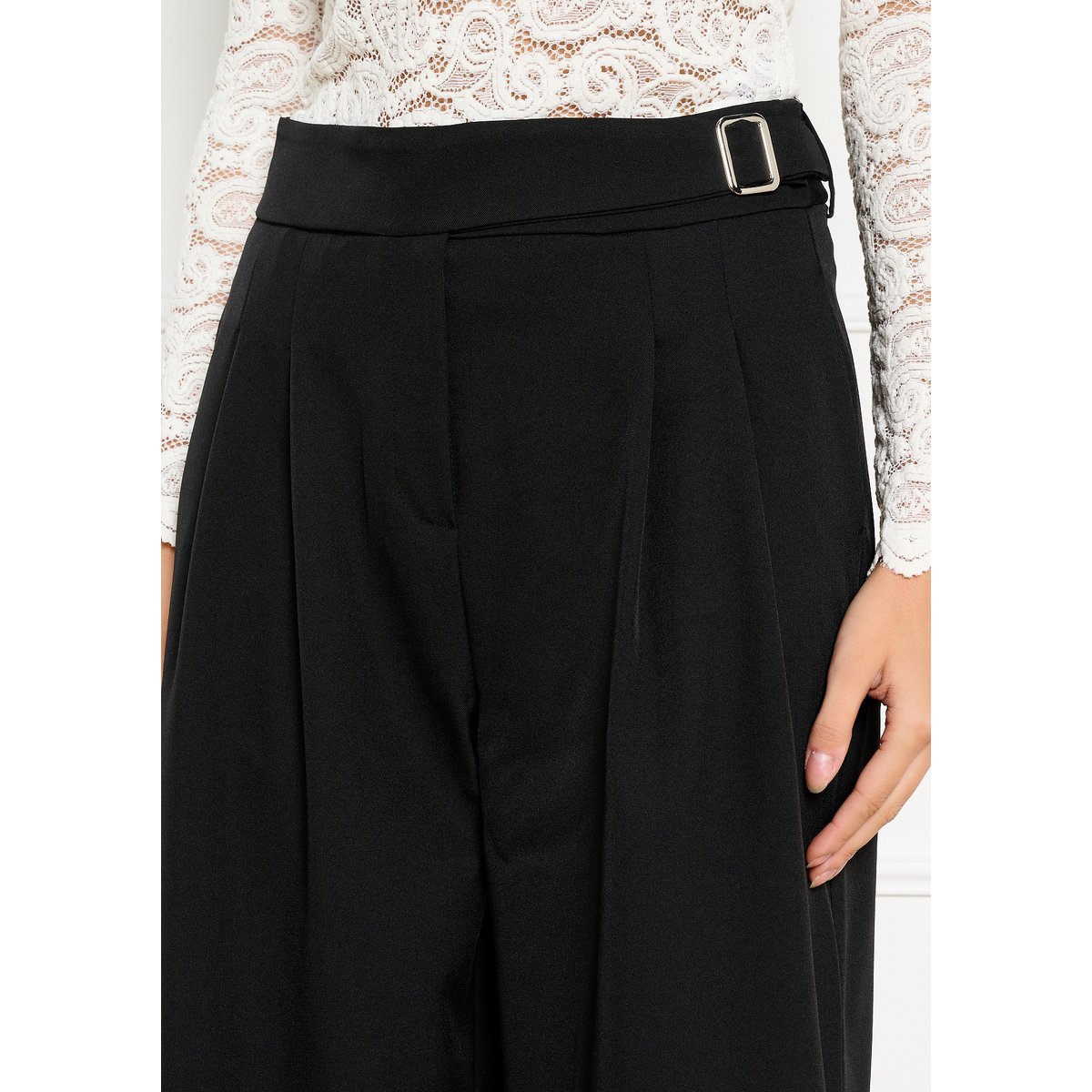 Pantalon ample à boucle noir, LOLALIZA