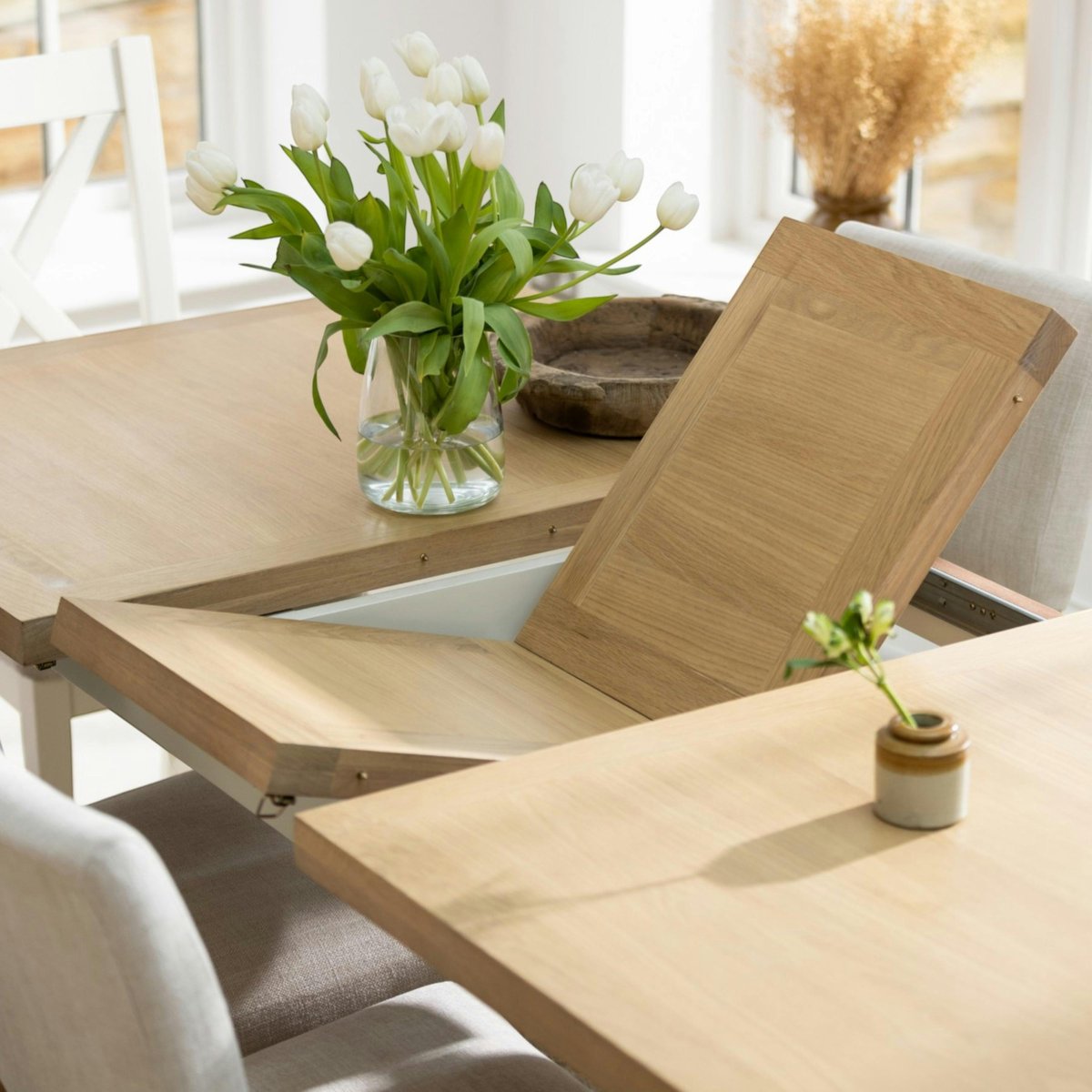 Table à manger extensible blanche style bord de mer 160-200 cm VELIA blanc, PIER IMPORT