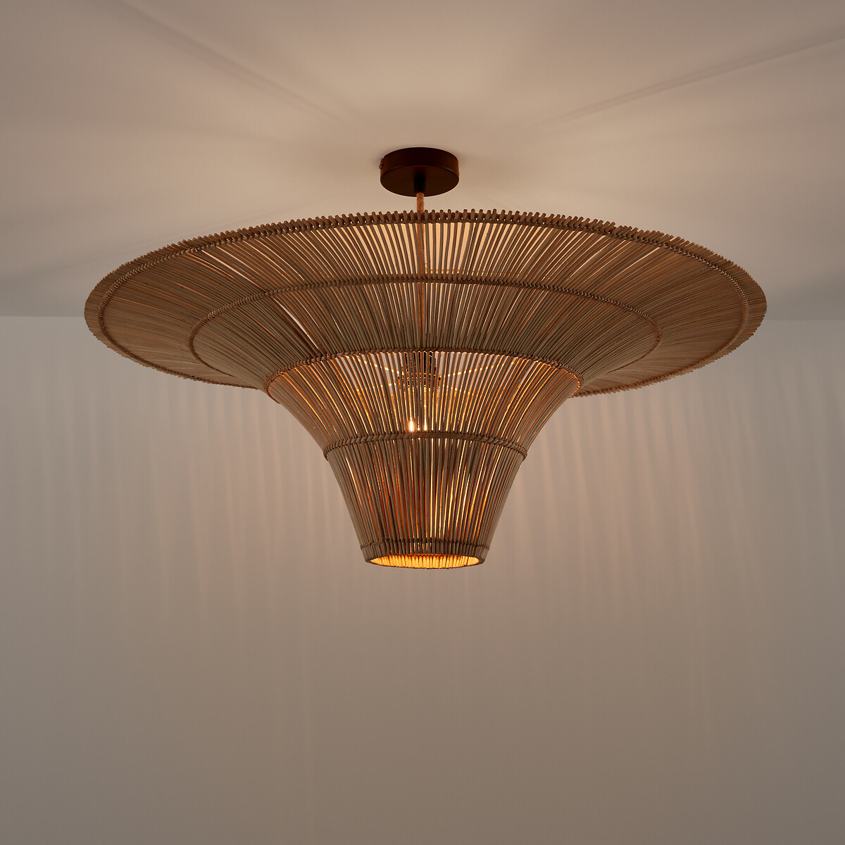 Suspension/plafonnier en rotin Ø80 cm, Junita naturel, LA REDOUTE INTERIEURS