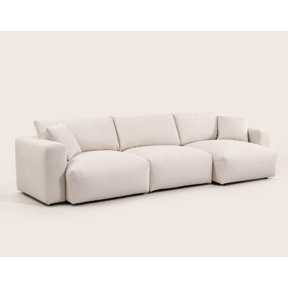 canapé d'angle réversible 5 places en tissu, JULINE beige, BEST MOBILIER