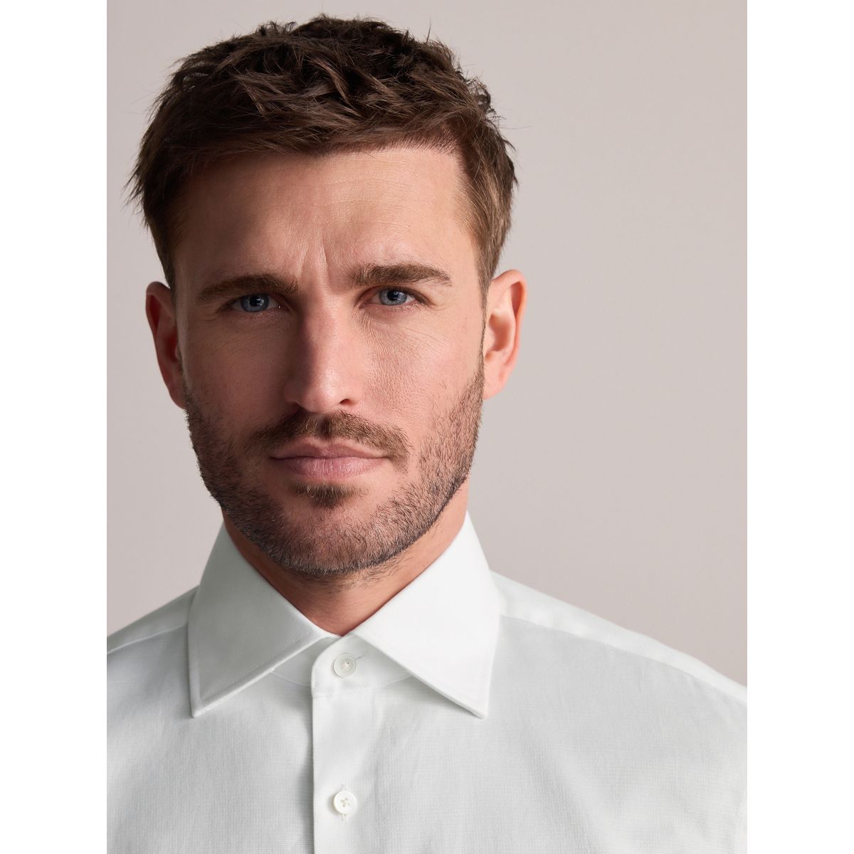 Chemise poignets doubles signature blanc, NEXT