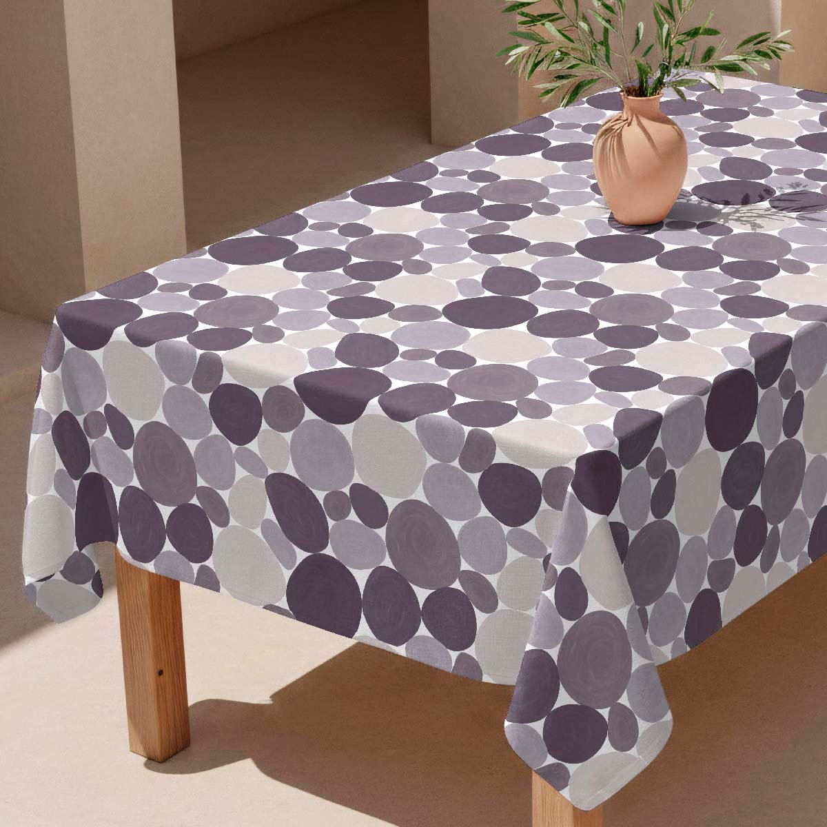 Nappe anti-taches Stones - coton 100% - gris, NAF NAF HOME