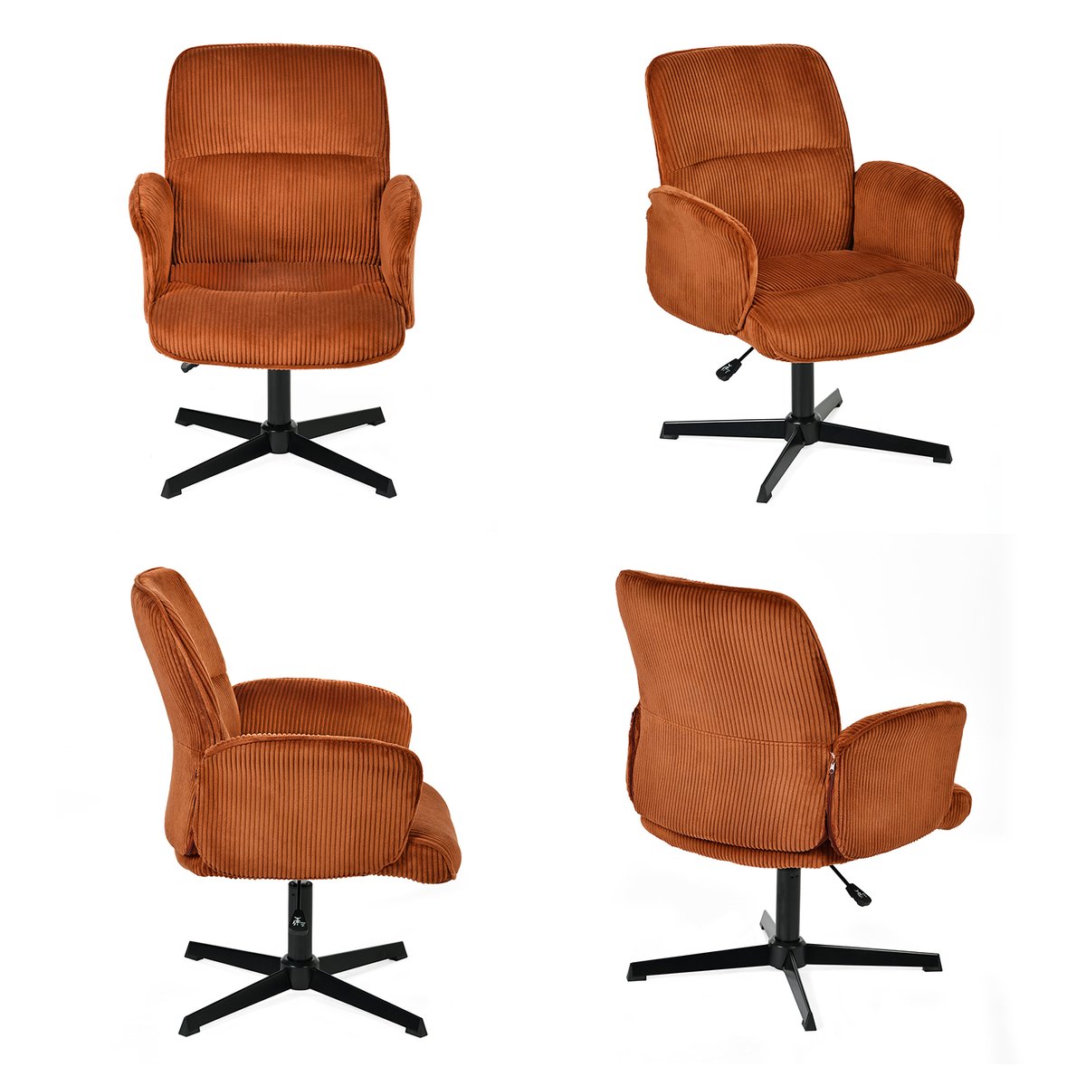Ensemble de bureau d’angle rotatif avec portes rotin et chaise de bureau, DICCPERNTHOMASINACORD rouge, MEUBLES COSY