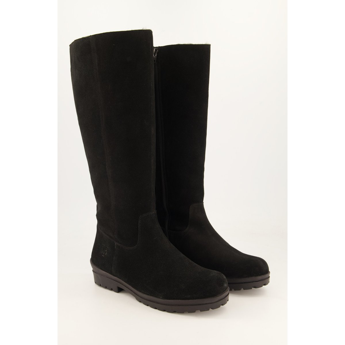 Bottes en cuir suédé, tige XXL , pied large noir, ULLA POPKEN