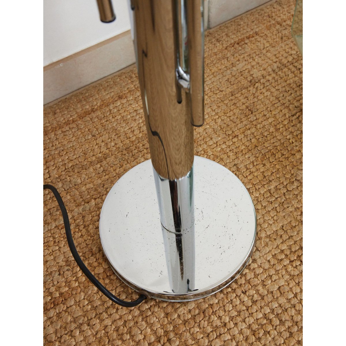 Lampadaire 3 branches en chrome Julien N°436 - Bon état gris, DEBONGOUT