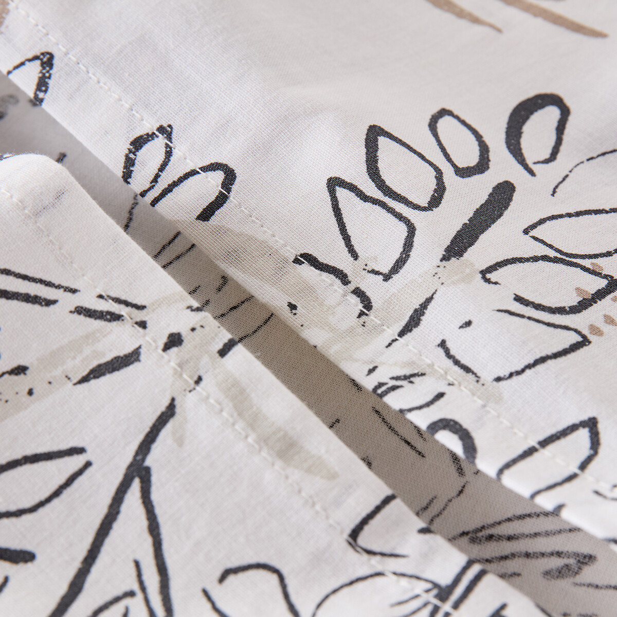 Housse de couette coton, Romarin imprimé fond blanc, LA REDOUTE INTERIEURS