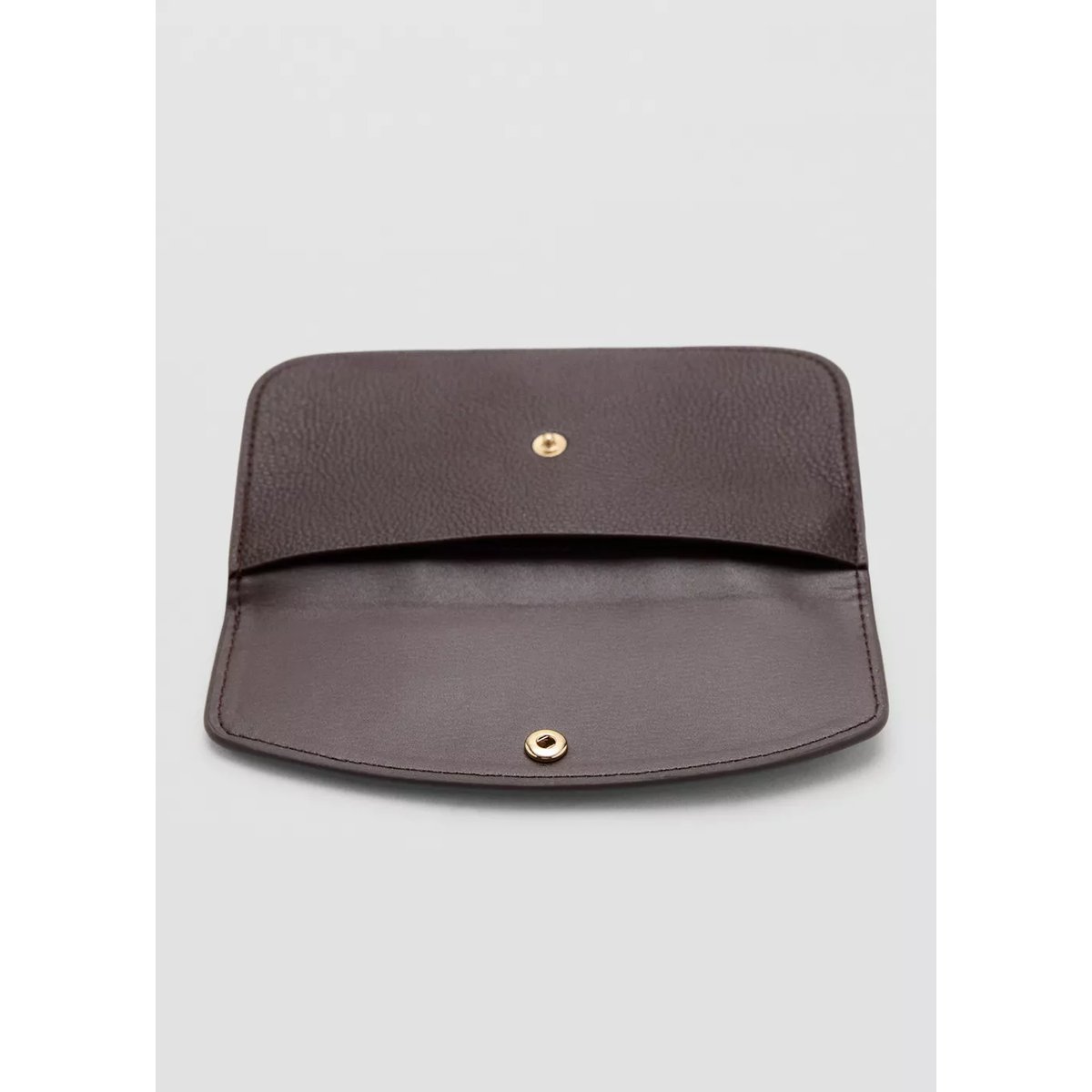 Portefeuille rabat bouton chocolat, MANGO