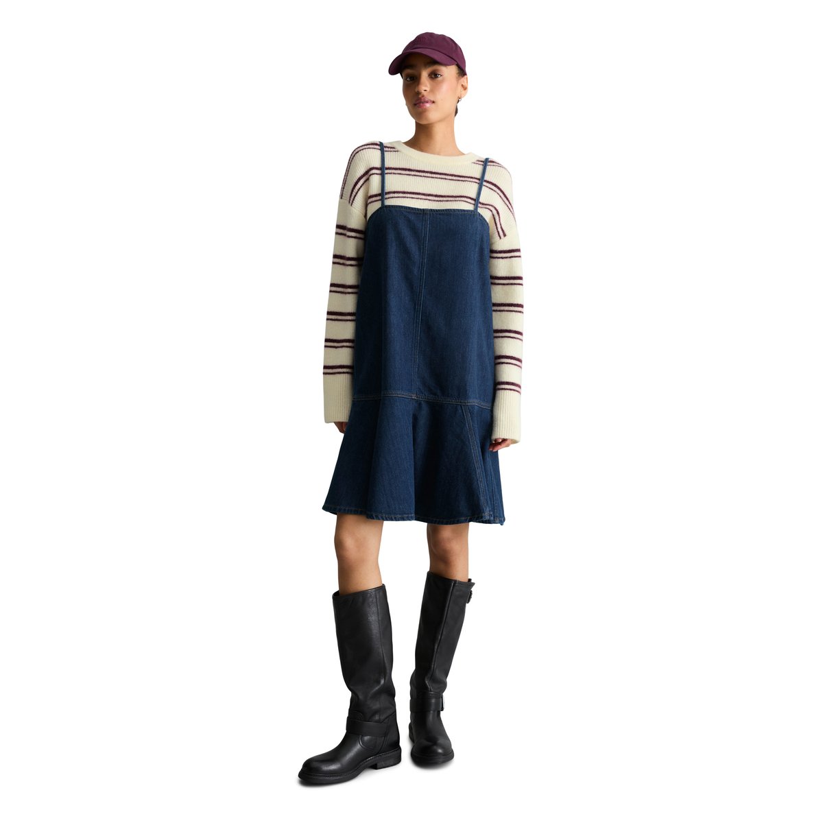Robe courte en jean, coupe classique réalisé avec Orange Fiber bleu, MARC O’POLO DENIM