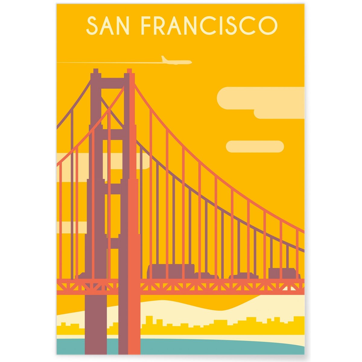 Affiche San Francisco blanc, L'AFFICHERIE
