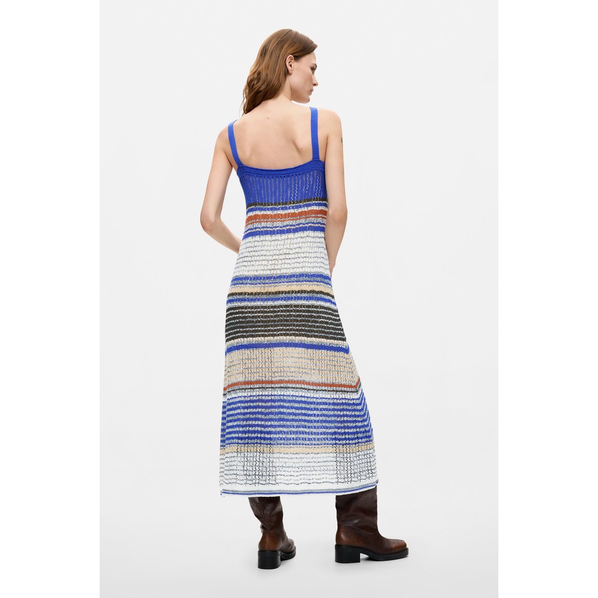 Robe longue en maille bleu, DESIGUAL