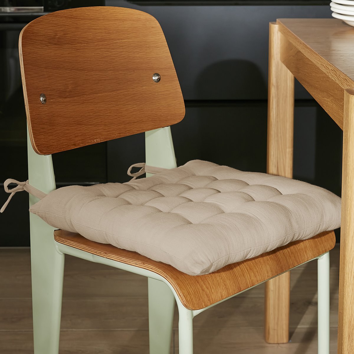 Coussin de chaise 40x40 cm Gaze de Coton Terra Ficelle ficelle, EDEN