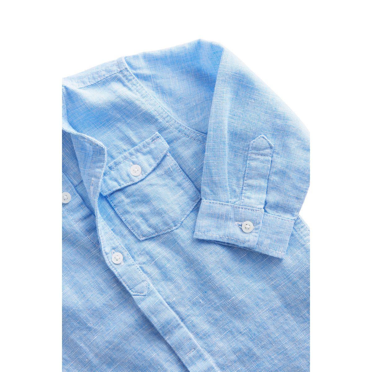 Chemise à manches longues en lin mélangé bleu, NEXT
