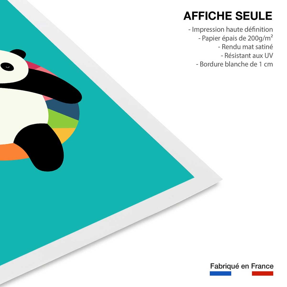 Affiche enfant pool party panda affiche seule, HEXOA