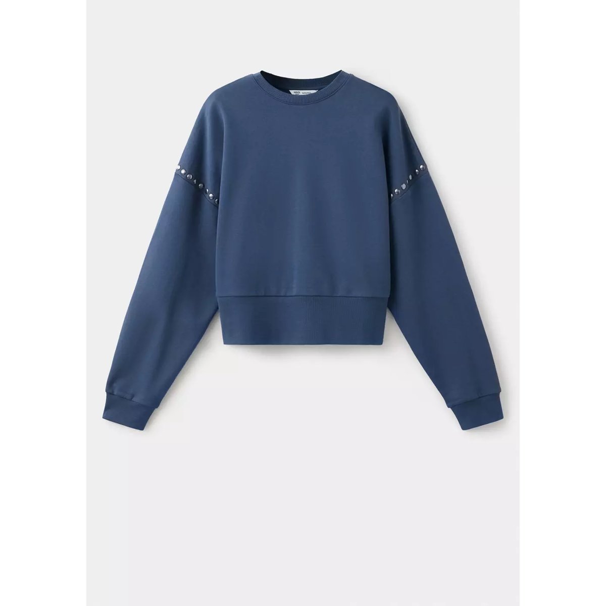 Sweat coton détail clous bleu, MANGO TEEN
