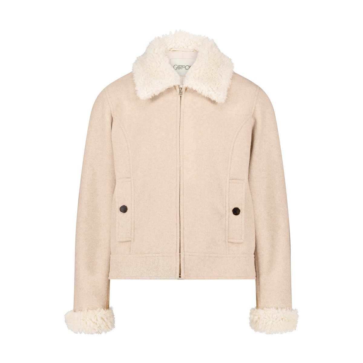 Veste casual à col taupe, CARTOON