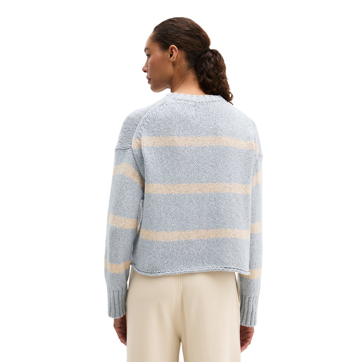 Pull oversize en coton mélangé de haute qualité bleu clair, MARC O'POLO