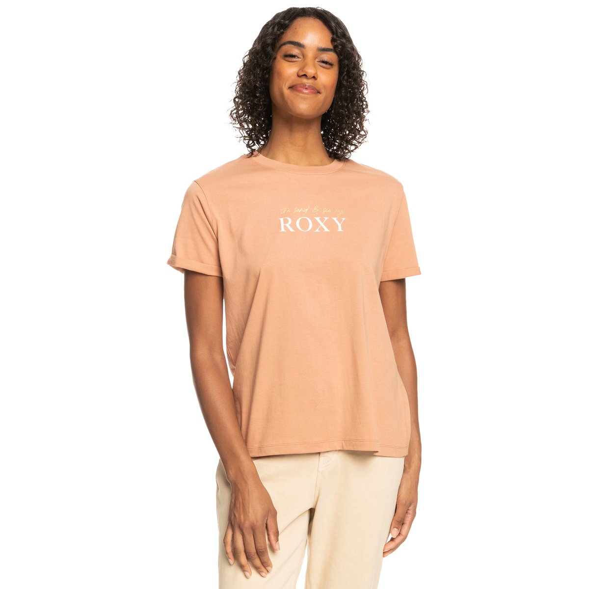 T-Shirt, manches courtes, col rond, . marron cork, ROXY