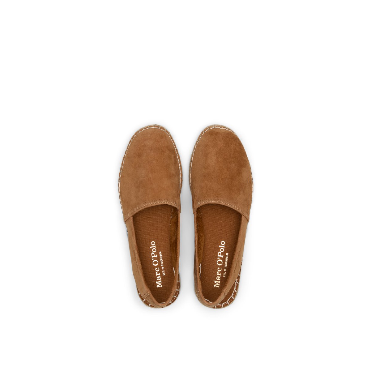 Espadrilles slingback modèle Gem en cuir de chèvre suédé braun, MARC O'POLO